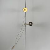 Vintage adjustable floor lamp, chrome and pressed moulded beige ABS, France 1970.