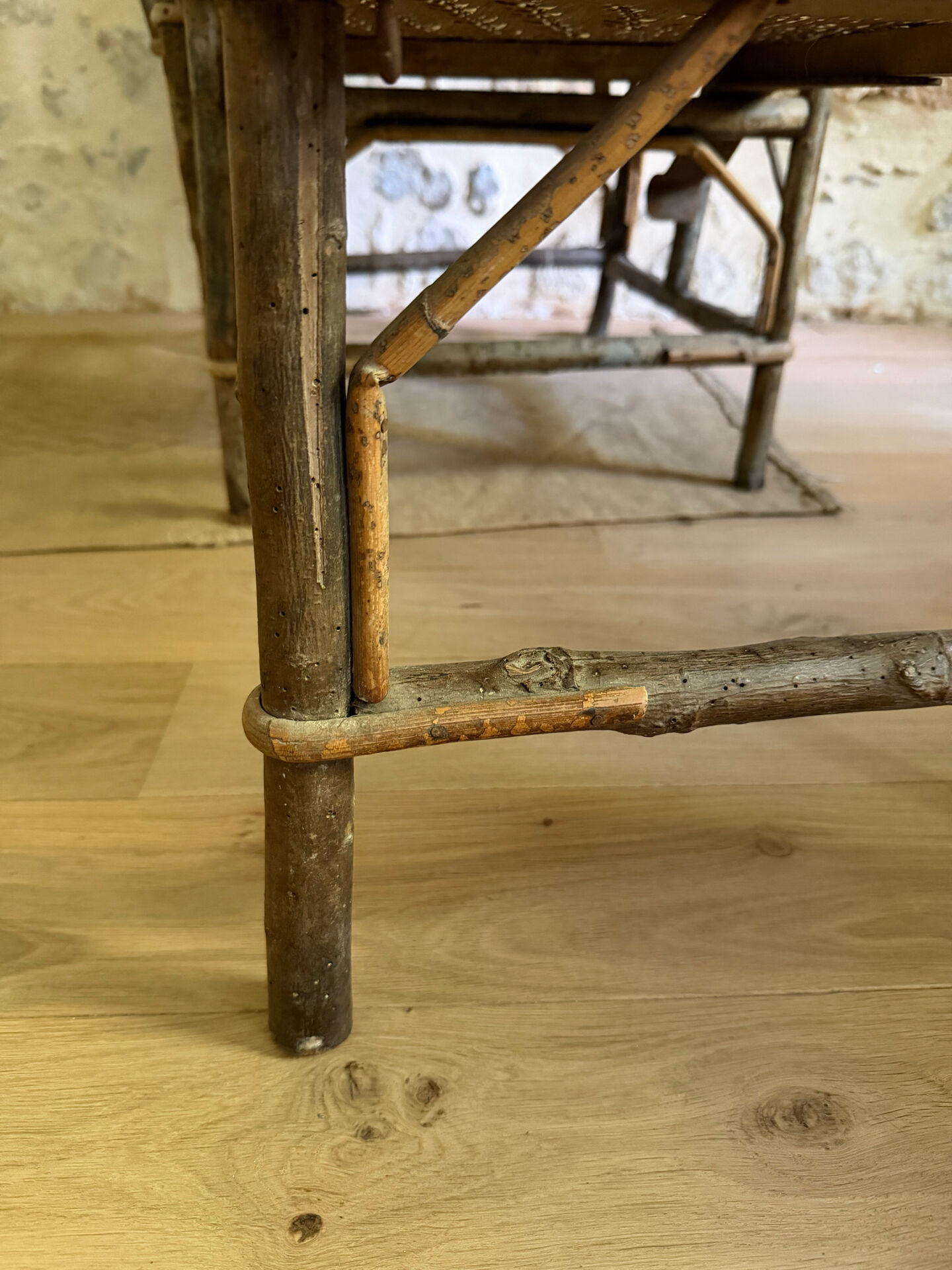 Chaise longue en rotin