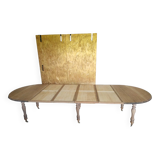 Large oval table in solid walnut renovated