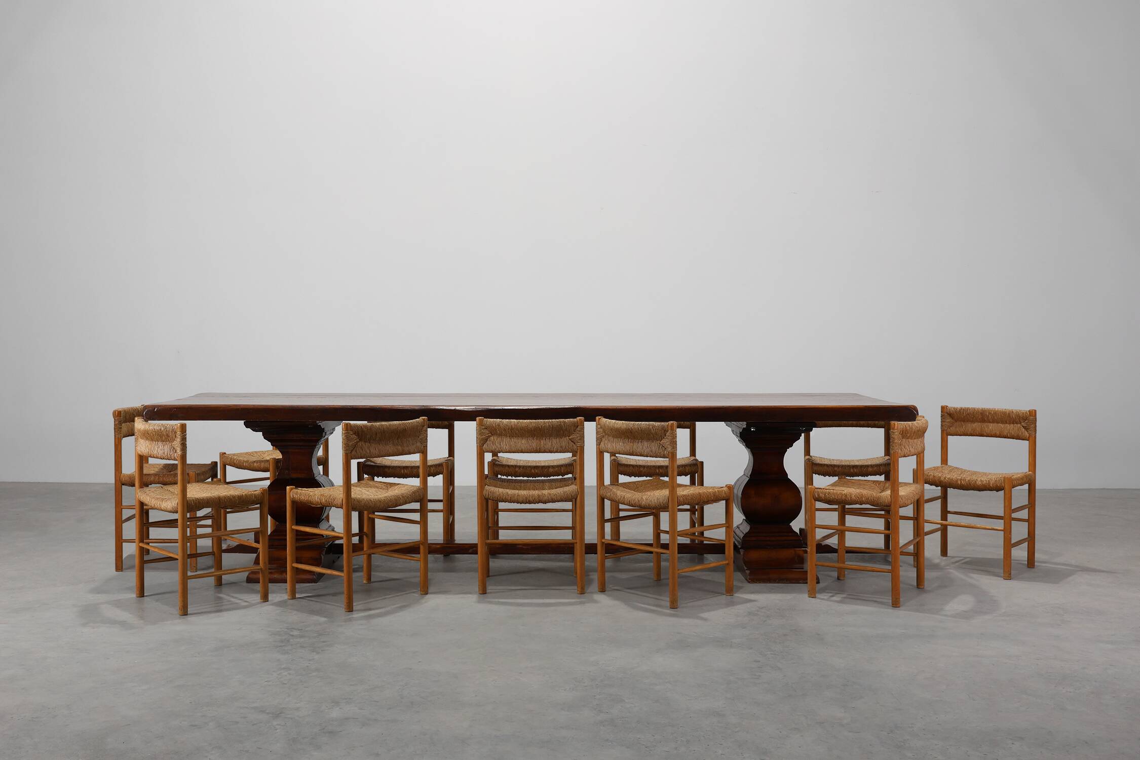 19th Century French Provincial Oak Monastery Dining Table