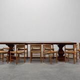 19th Century French Provincial Oak Monastery Dining Table