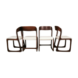 Lot of 4 chairs Baumann sled