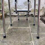 Vintage stepladder in Formica, wood and chromed metal