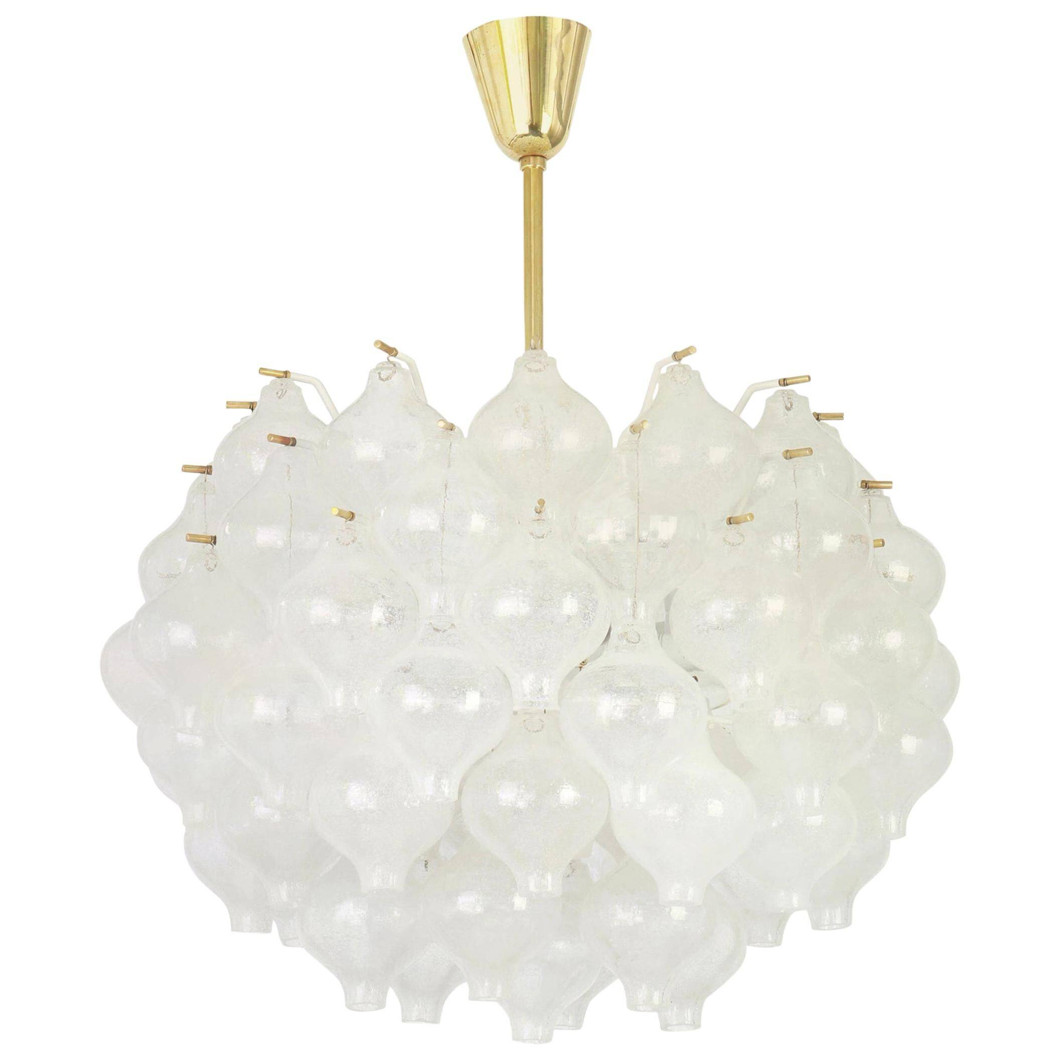 Glass Tulipan chandelier by Kalmar, Austria, 1960s