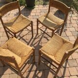 Lot of 4 chairs Dordogne of Robert Sentou 1960