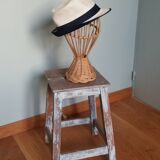 Wicker rattan marotte hat head