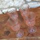 set of vintage pink glasses