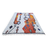 Handwoven terracotta wool rug 150/250cm