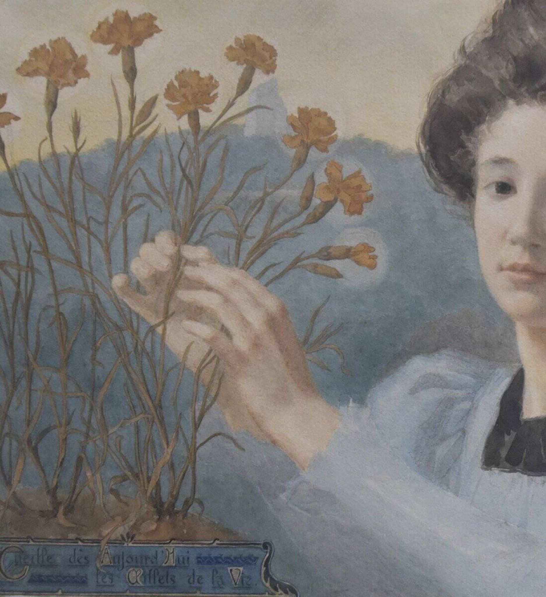 Gustave Riquet (1866-1938) The Carnations of Life, 1898 Watercolour Signed