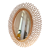 Miroir ovale en osier