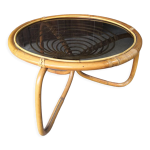 Table basse rotin et