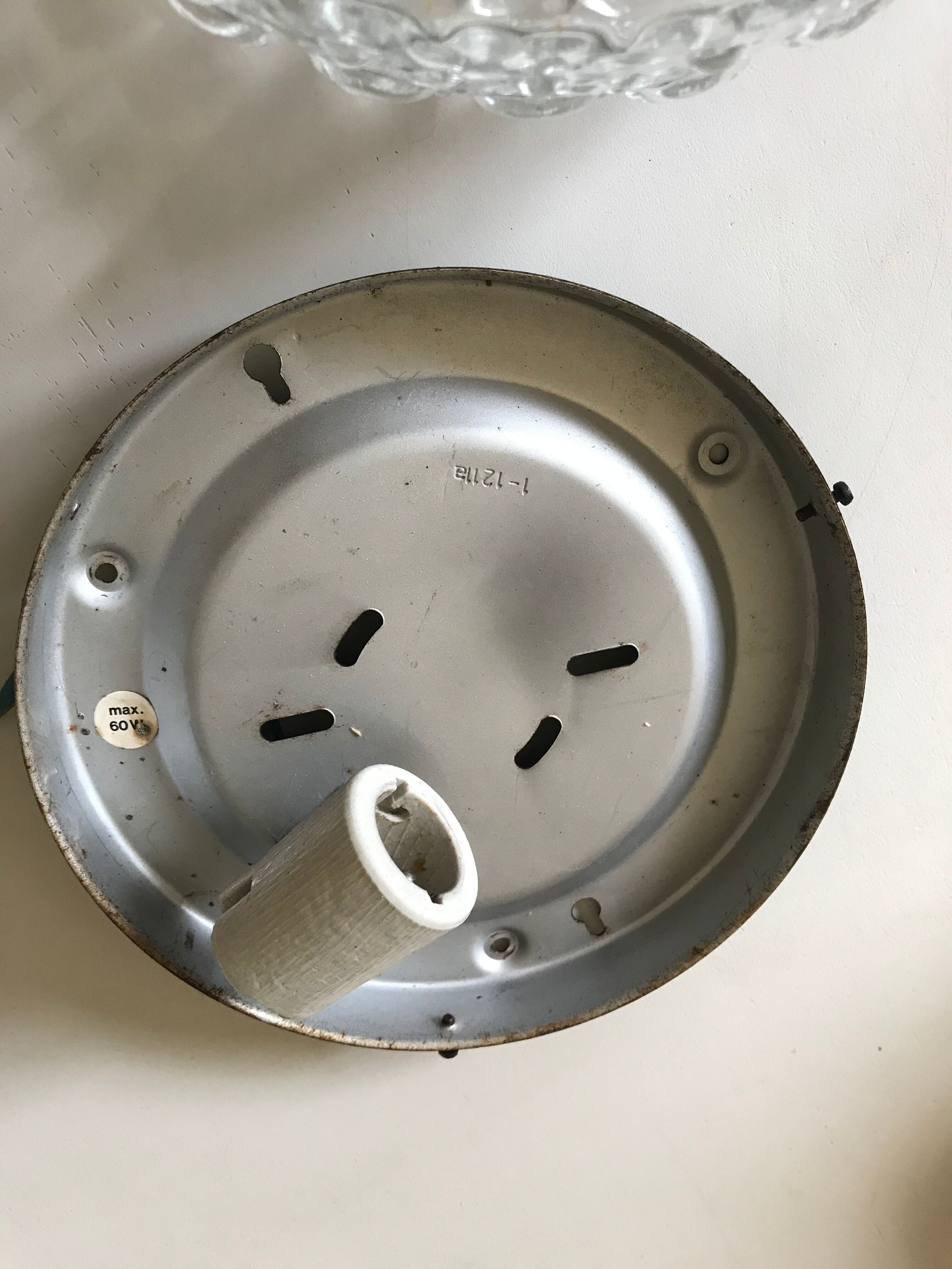 Glass ceiling light circa 1960