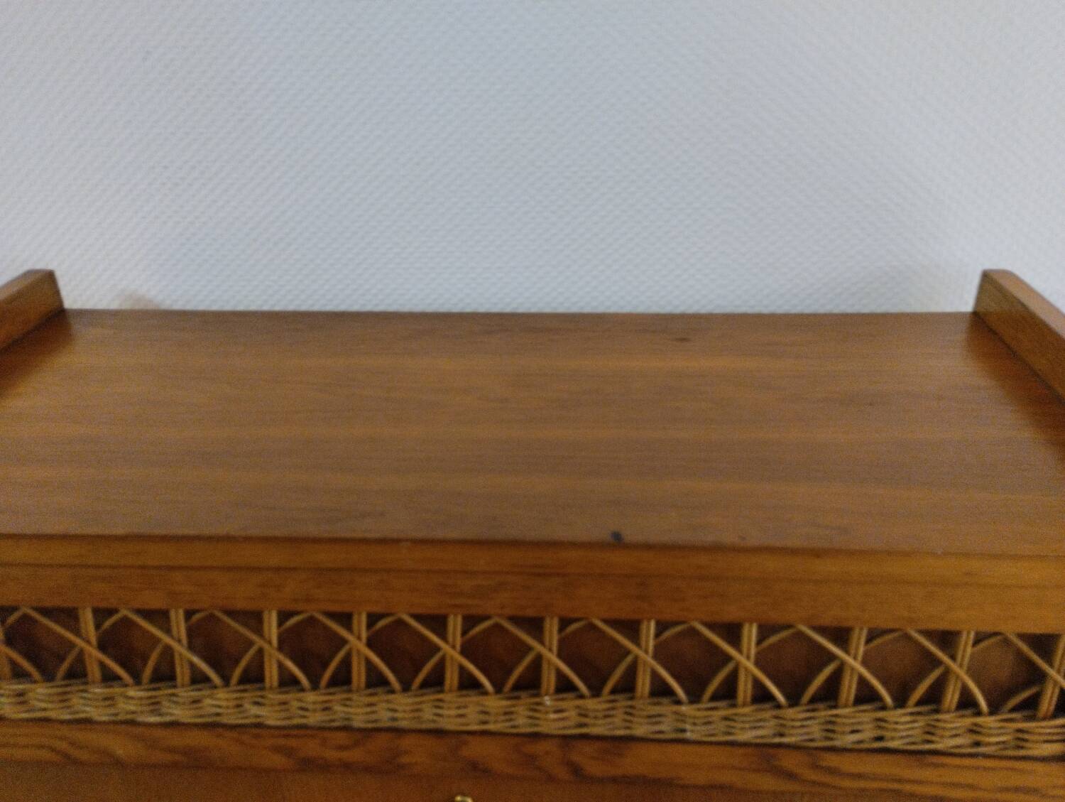 Rattan and oak secretary from the 60s