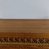 Rattan and oak secretary from the 60s