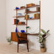 Teak wall unit by Hansen Guldborg with a desk and a cabinet, Denmark, 60s