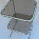 Bedside table or shelf double smoked glass and stainless steel tubes