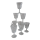 Set of 9 wine glasses in crystalline engraved 60s