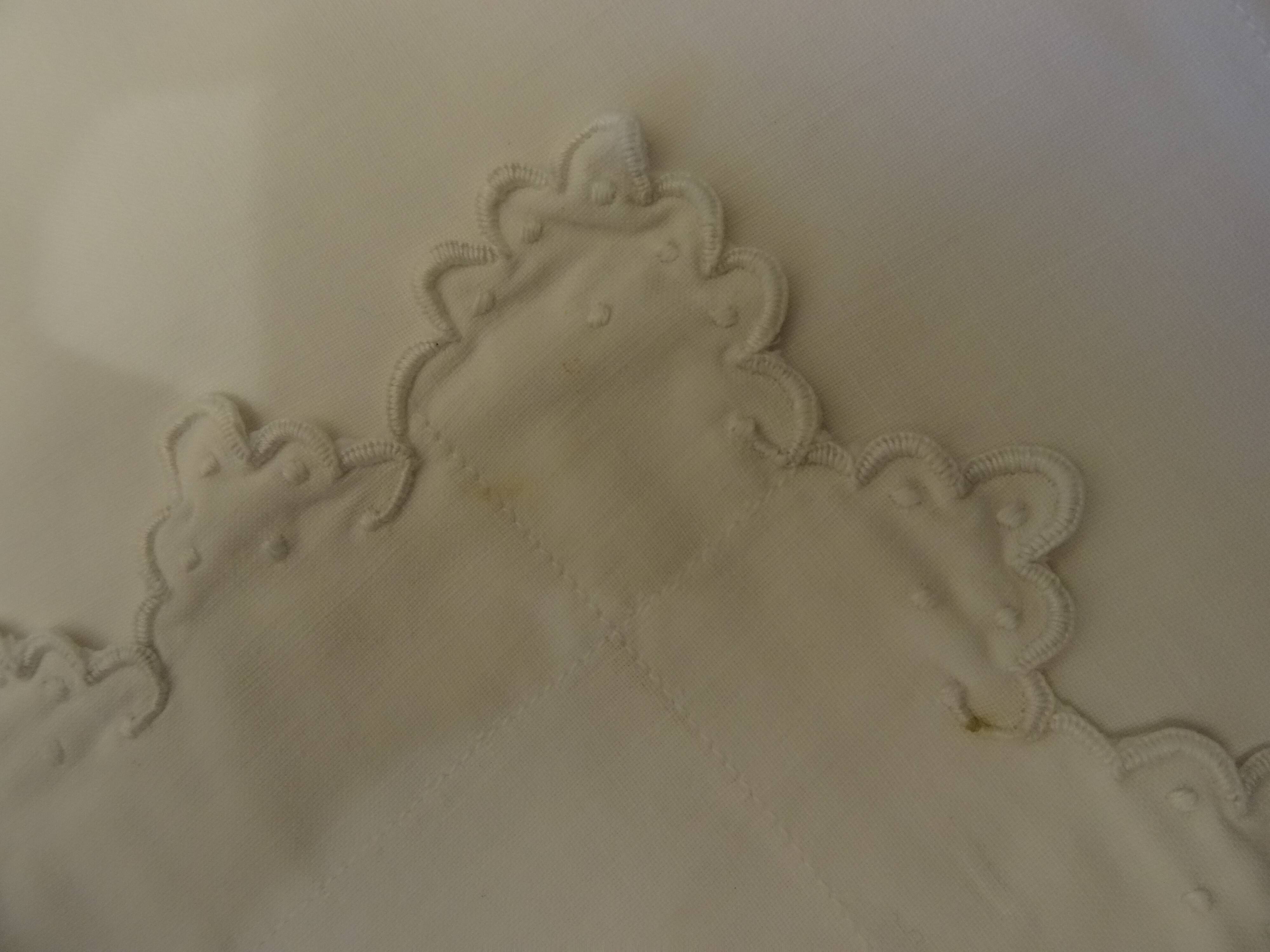 Pair of embroidered pillowcases monogrammed SR