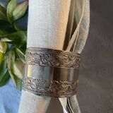 Large napkin ring in antique silver metal