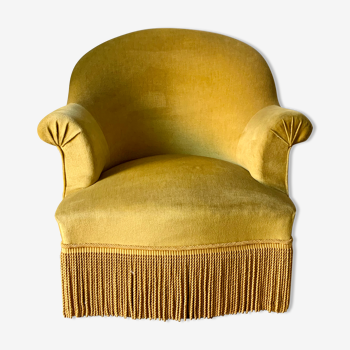 Yellow velvet toad chair