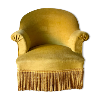 Yellow velvet toad chair