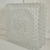 Square ceiling light in molded glass