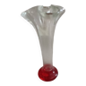 Vase tulipe Murano pied rouge