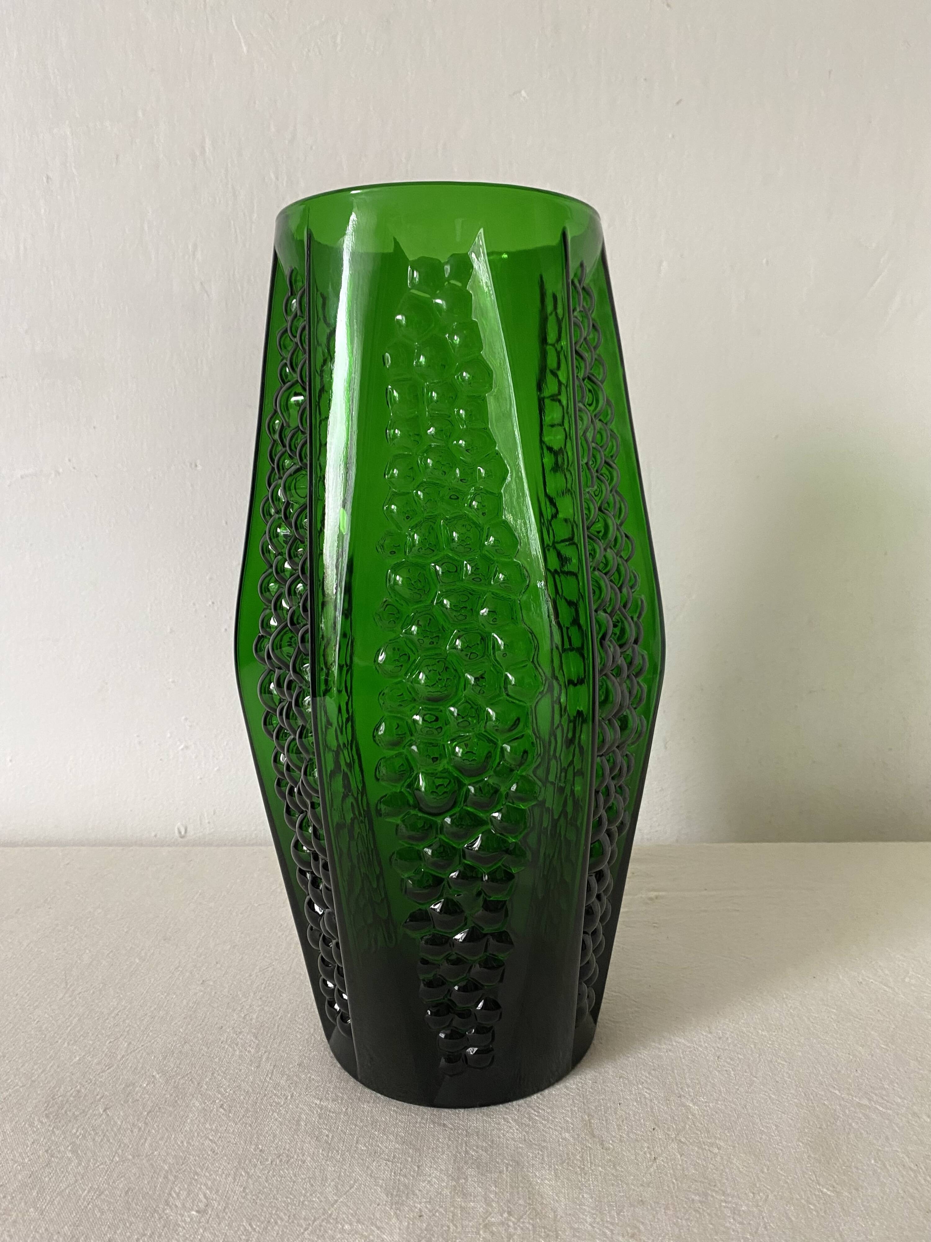 Large Art Deco glass vase 34 cm