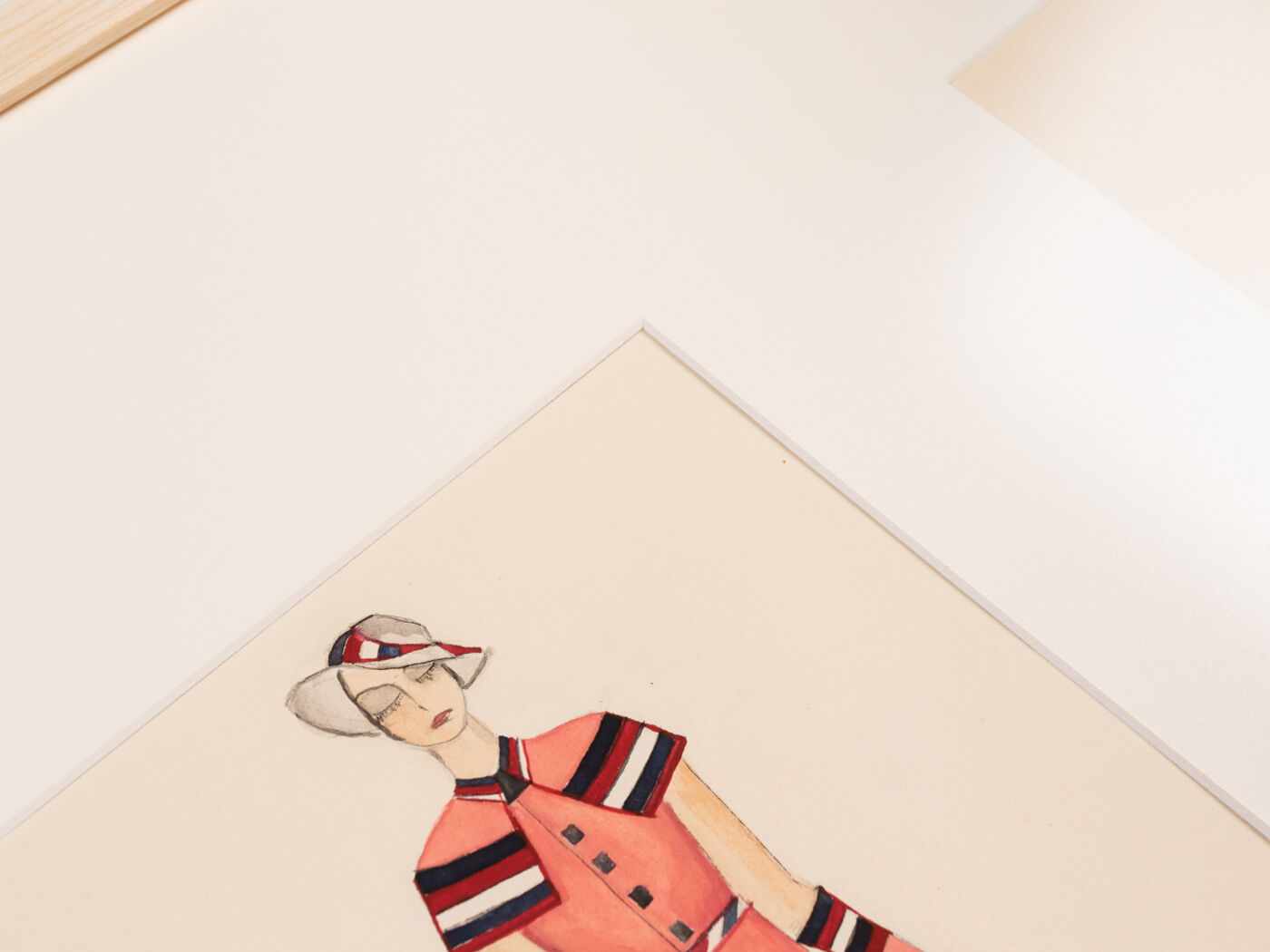 Art Déco Fashion Illustration V, Gouache on Paper, 123 x 58 cm