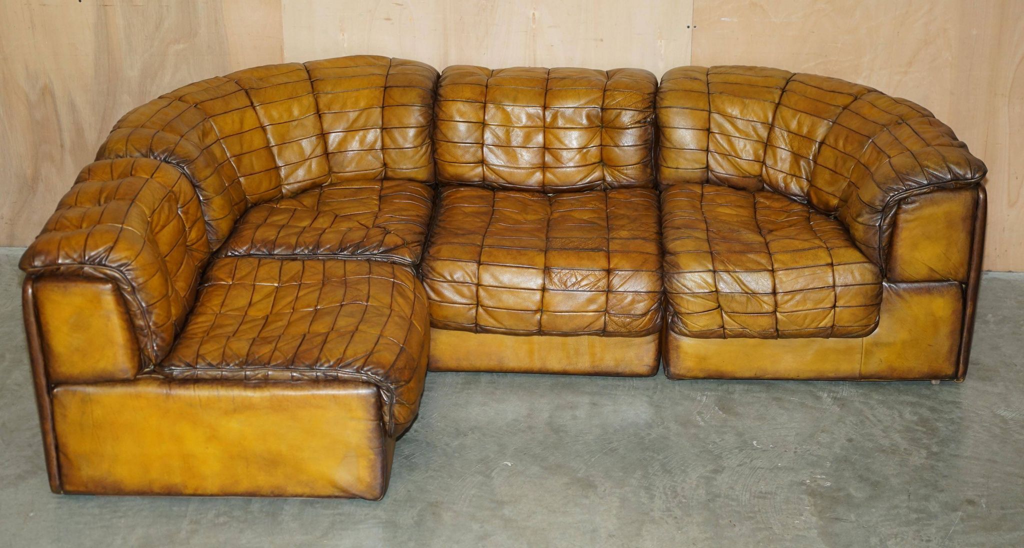 Canapé d'angle modulaire vintage cuir De Sede DS-11