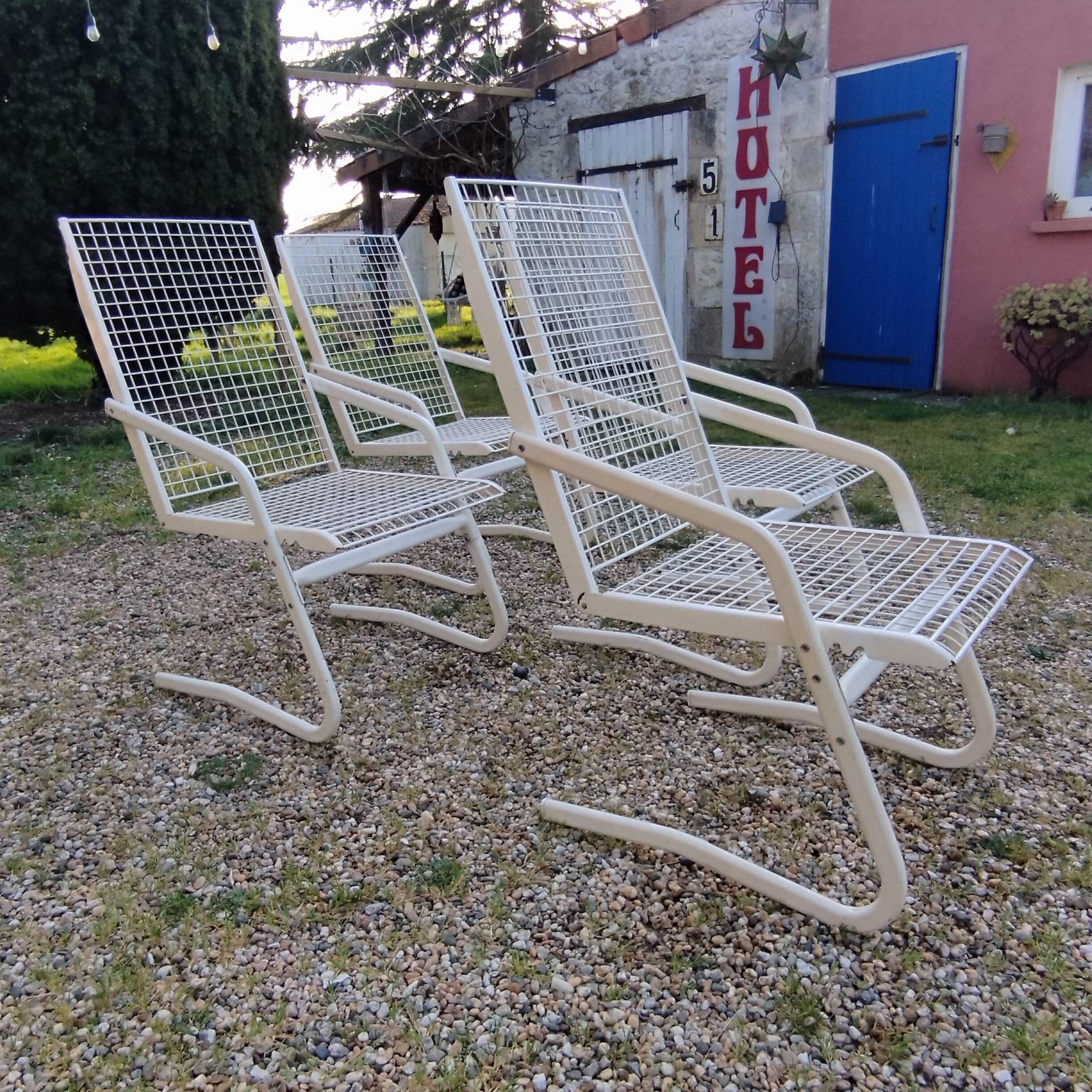 Vintage metal garden chairs