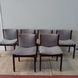 6 chaises en palissandre de Rio par Ib Kofod Larsen
