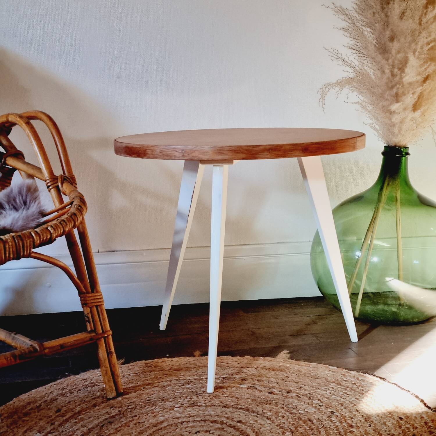 Wooden tripod side table