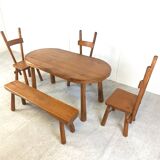 Vintage brutalist dining set, 1960s