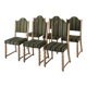 Henning Kjaernulf carved oak dining chairs | set of 6 | Denmark | 1950s