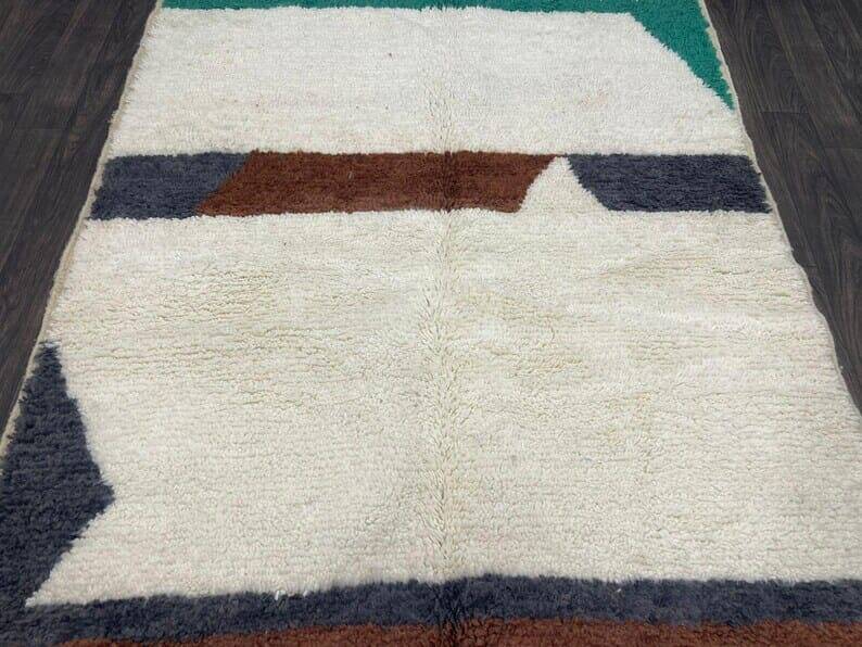 Traditional handmade pure wool beni ourain rug, size 2/3 m.