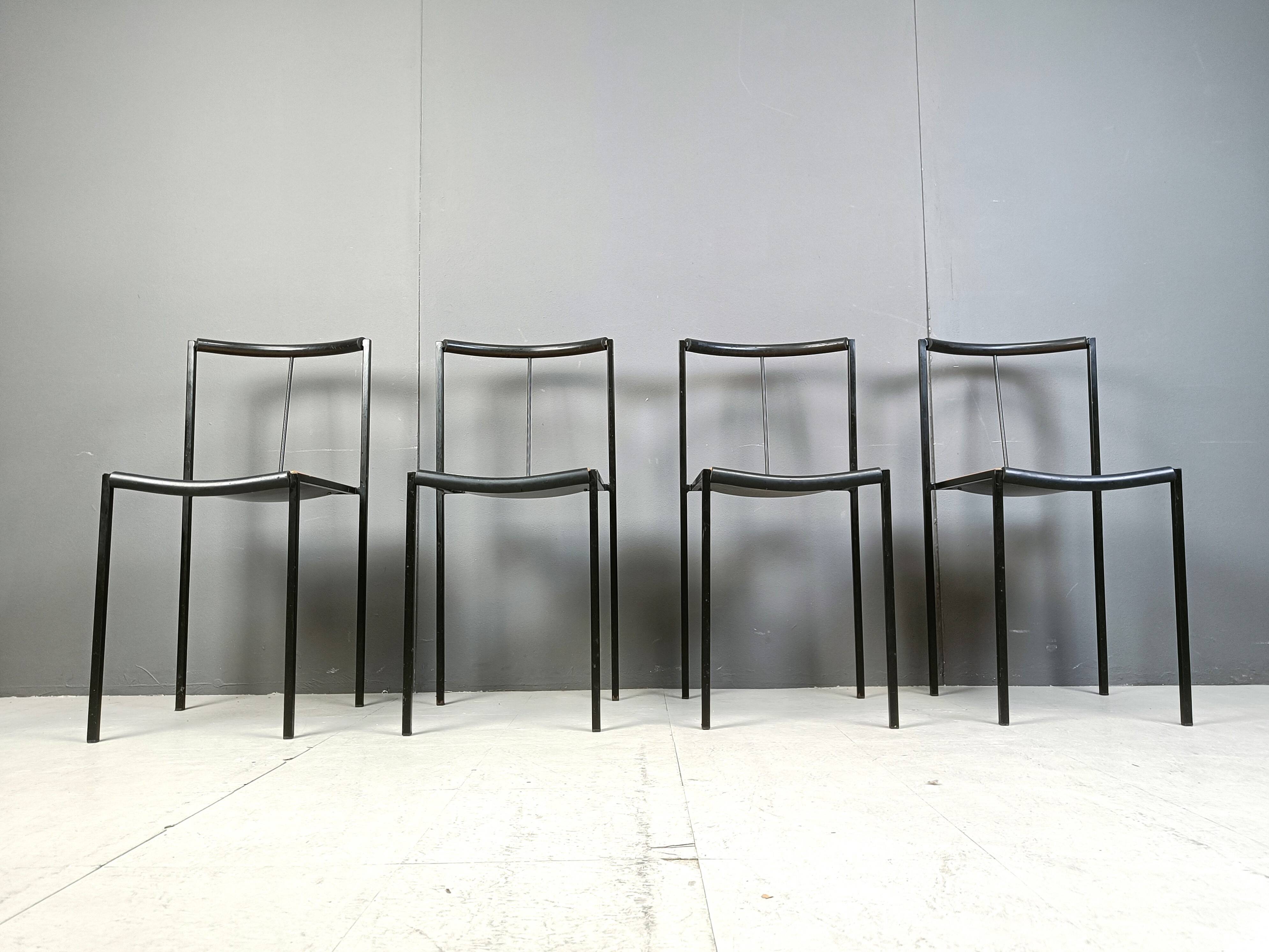 4 chairs by Zeus Noto Maurizio Peregalli Millepunte, 1985