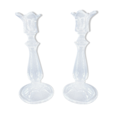Pair of cut glass candlesticks
