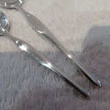 2 Christofle goldsmith mocha and coffee spoons, Duo model, 10 & 13.5cm
