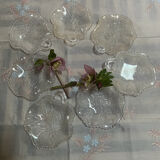 Set of old pressed moulded glass bowls