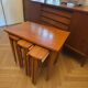Modular nesting coffee table with 4 integrated stools – Poul Hundeva