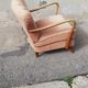 Fauteuil vintage tissu beige