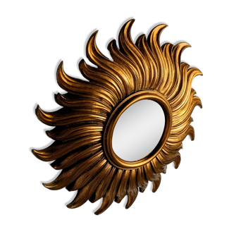 Miroir vintage doré sunburst