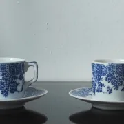 Vintage porcelain cup duo