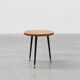 Mid‑Century Tripod Side Table with Black Tapered Legs and Brass Feet, Italy