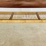 Vintage Danish mid-century teak and rattan coffee table 1960s