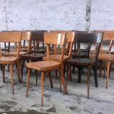 Series of 20 old bistro vintage chairs