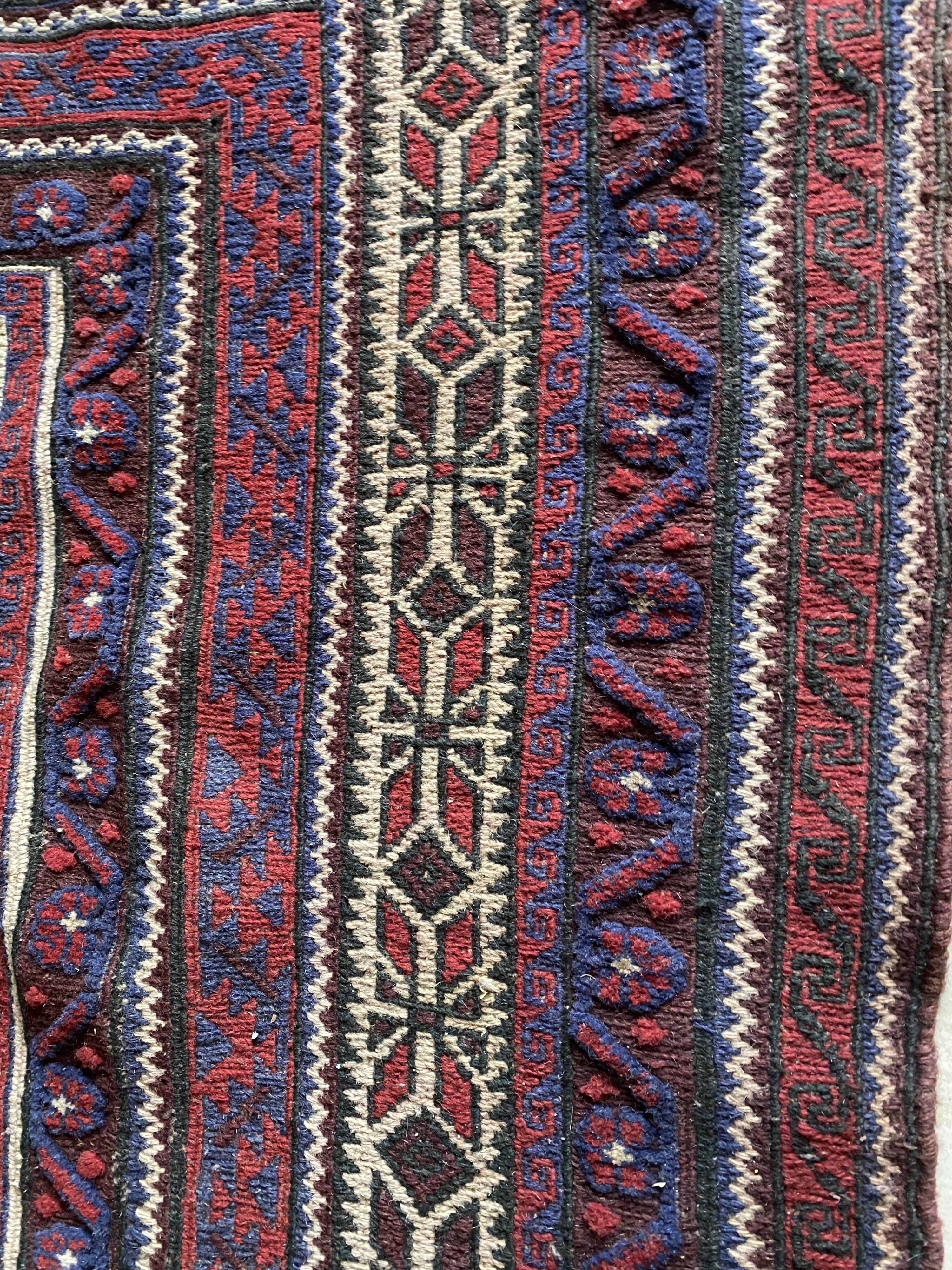 Old Afghan wool rug 270x186cm