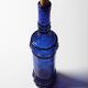 Bouteille décorative en verre bleu cobalt avec bouchon en liège / Espagne / Années 1990