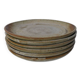 6 flat plates in Vintage stoneware